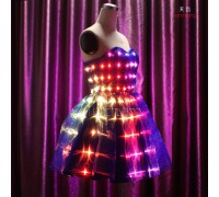 Full color led star dress for girl dance